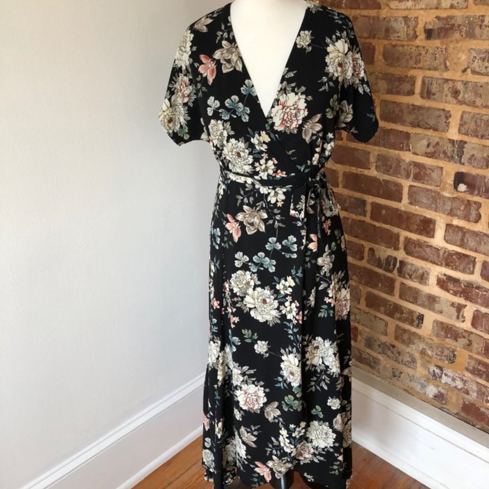 Floral Kimono Style Wrap Dress